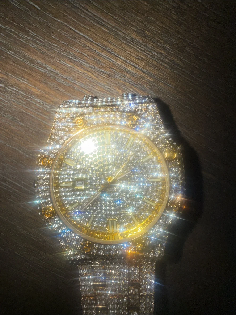 Gold Tone Crystal Pavé Bracelet Watch